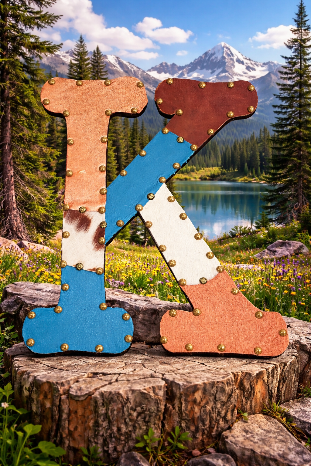 CUSTOM LEATHER PATCHWORK "K"