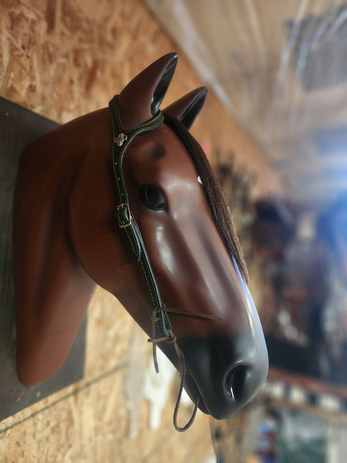 Green Stitched Headstall