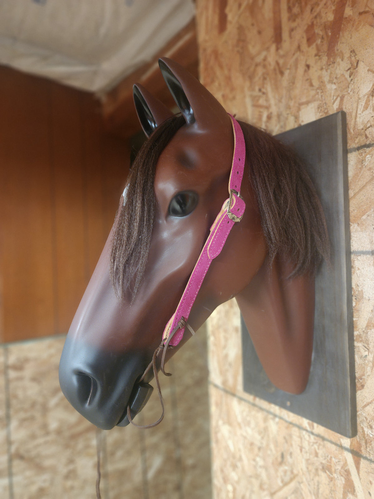 Pink Roughout Headstall
