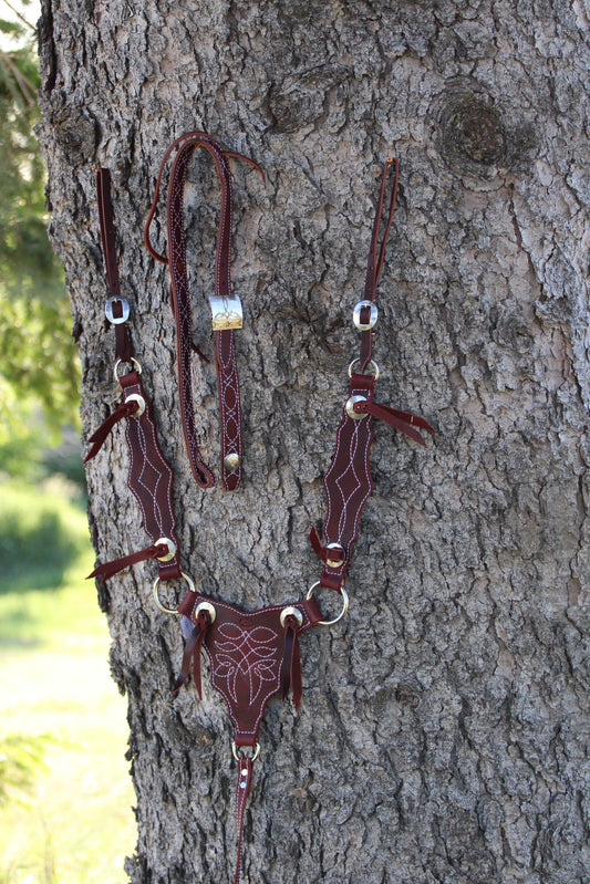Maroon Bootstitch Horse Tack Set