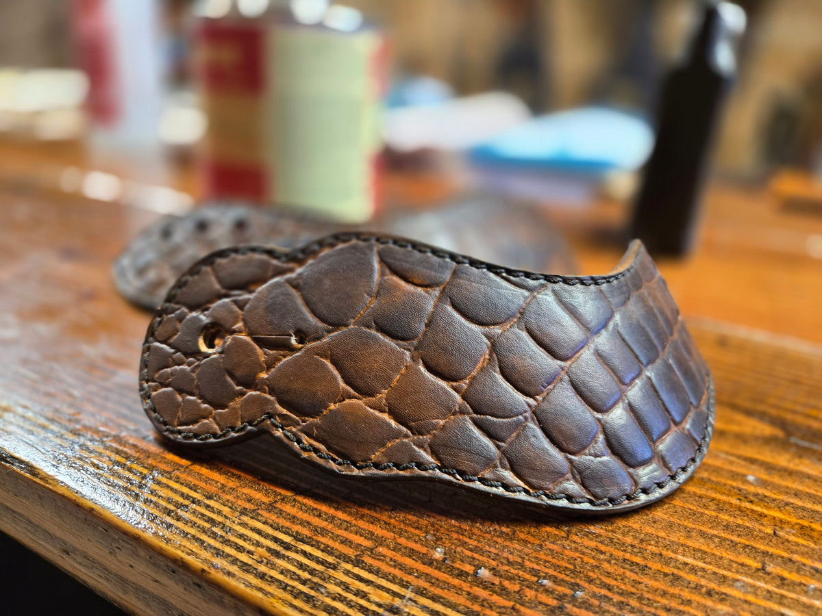Faux Croc-o-gator Dove Wing Spur Straps