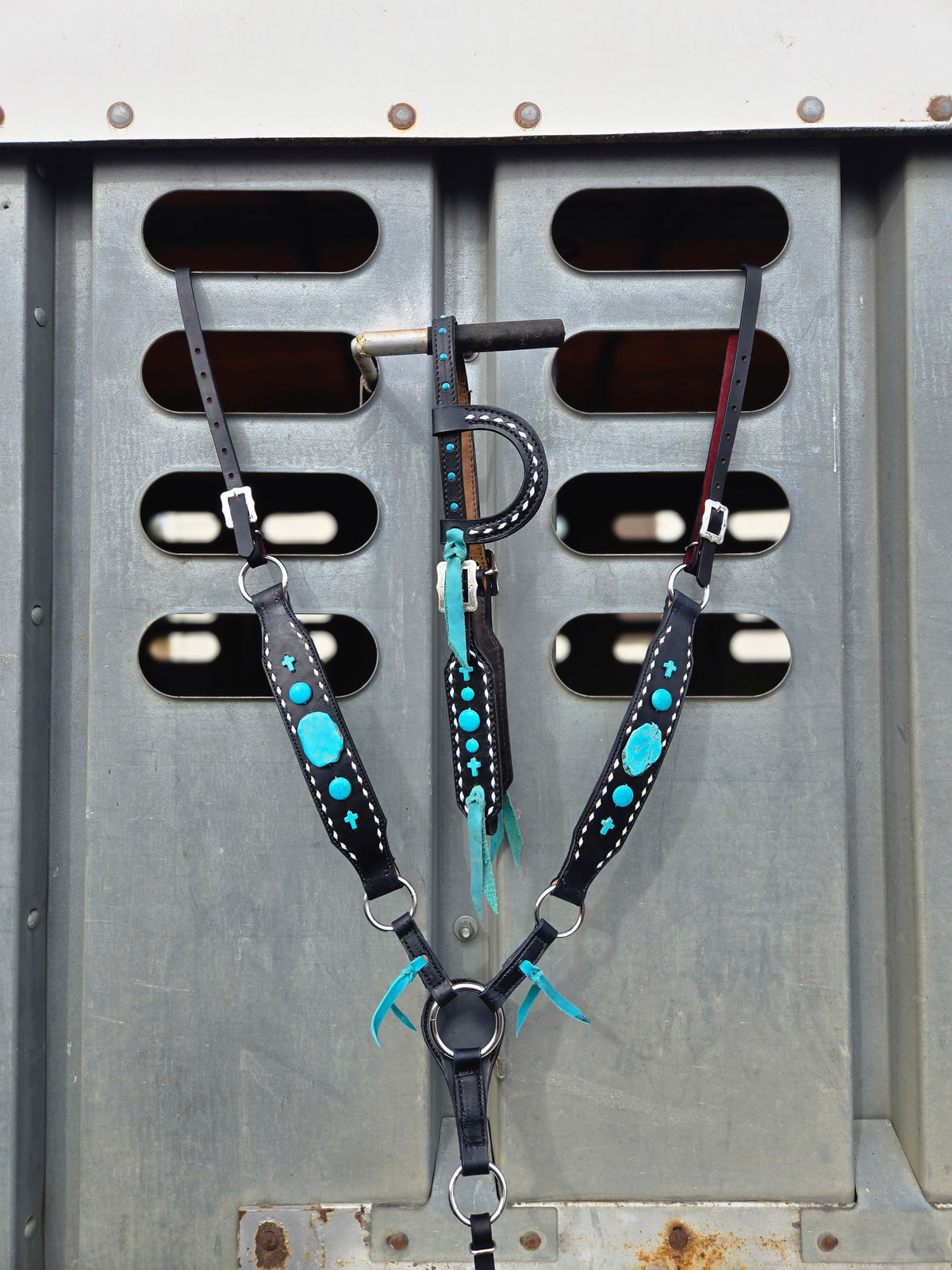 Turquoise Stone Headstall and Breastcollar