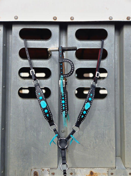 Turquoise Stone Headstall and Breastcollar