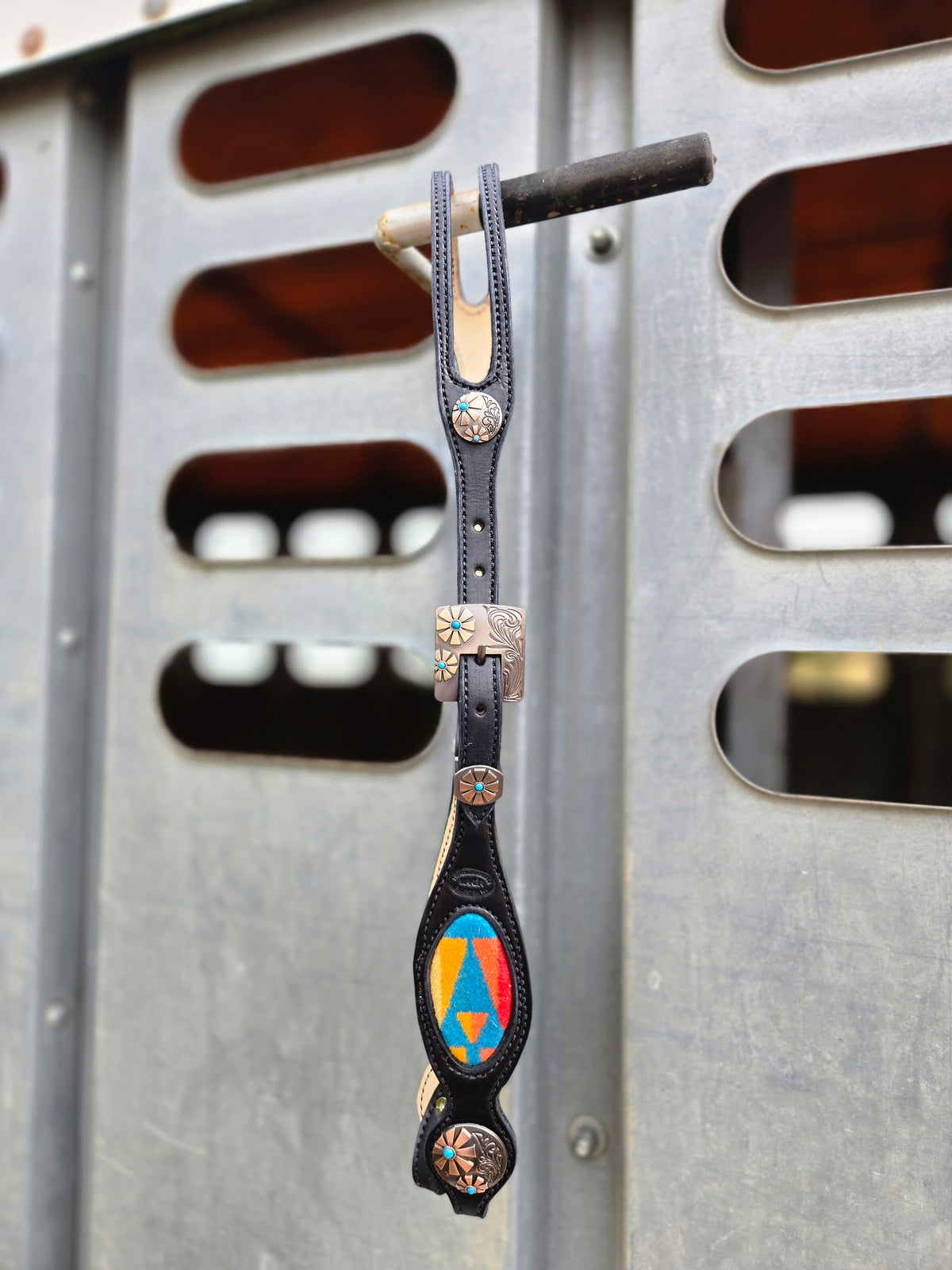 Black Pendleton Inlay Split Ear Headstall