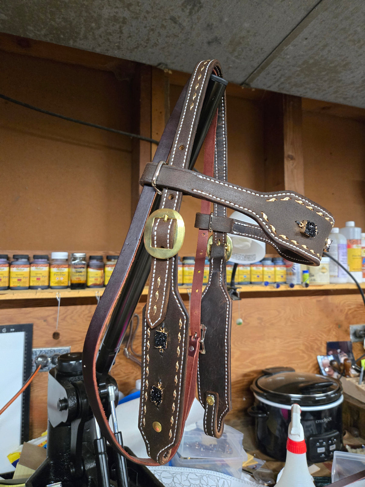 Black Druzy Gag Headstall