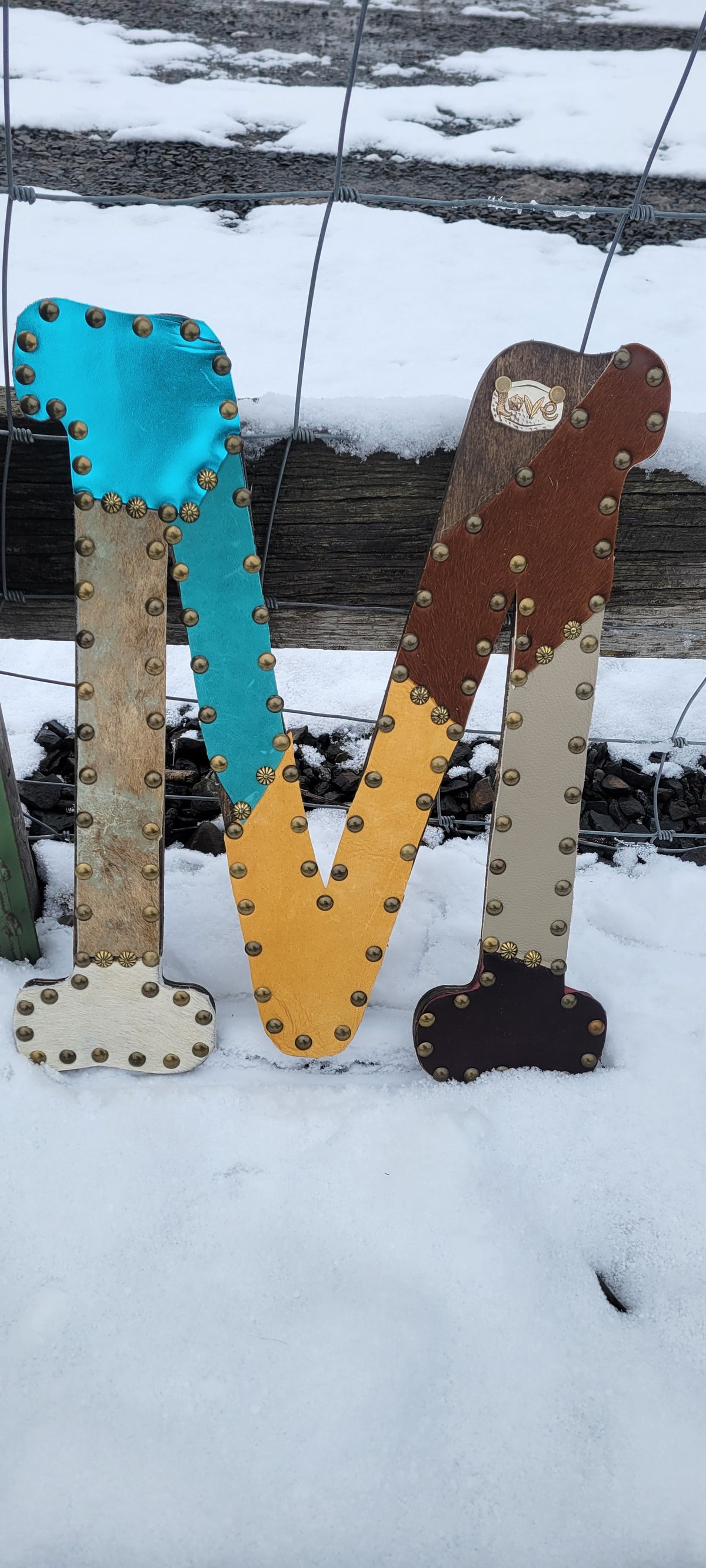 Custom Patchwork Leather Letters-RUMBLE