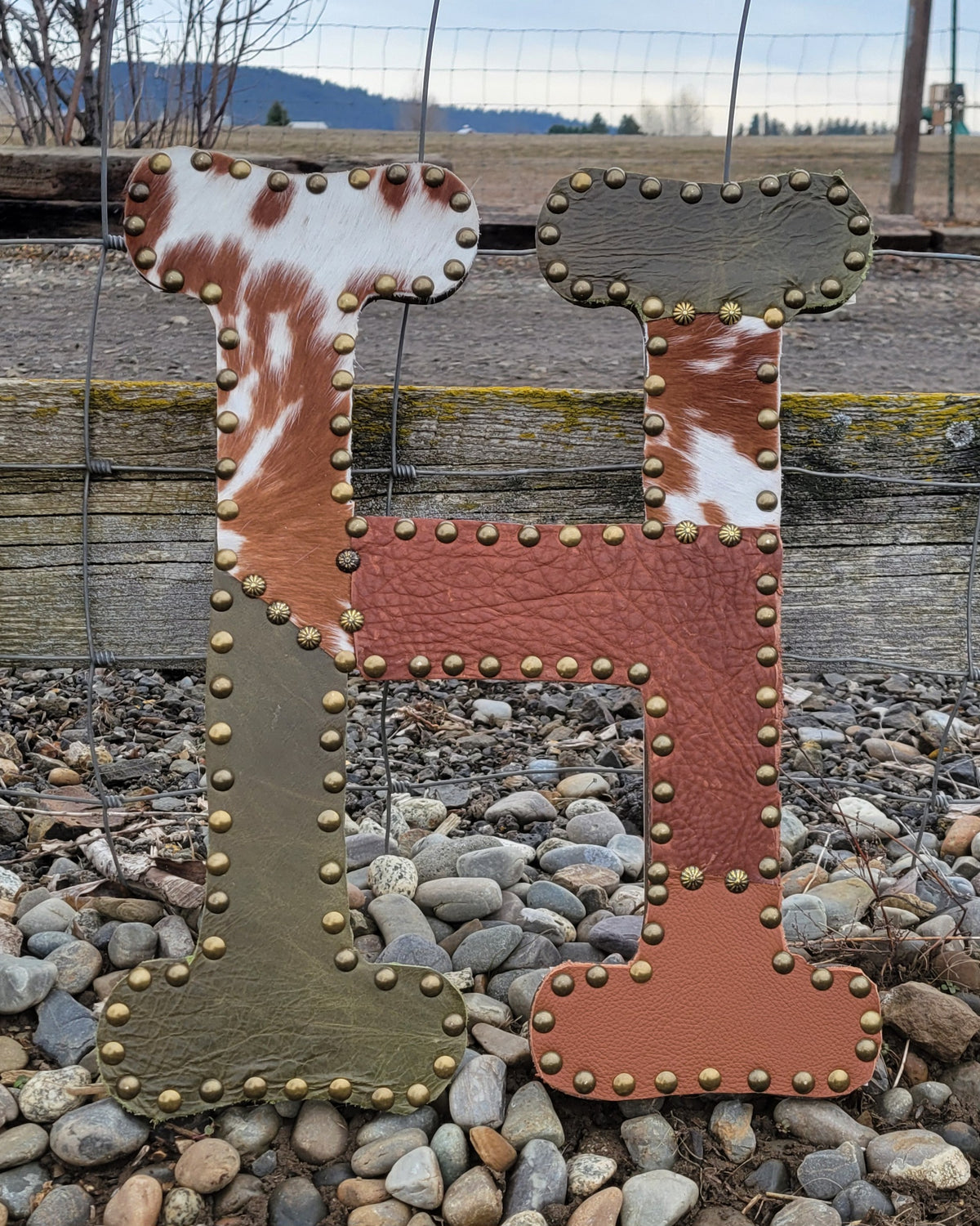 Custom Leather Patchwork "H"